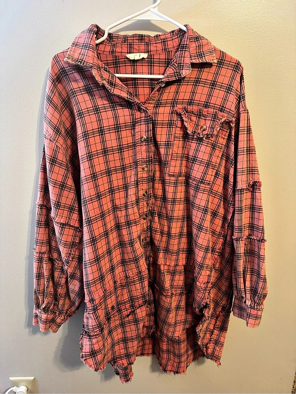 Easel Looking At You Loose Fit Plaid Shirt Plaid Button Down Rayon Shirt in